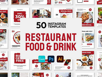 Food & Drink Red IG | CANVA-PS-AI 3d animation brand identity branding business branding canva design canva templates design engagement booster facebook templates graphic design highlight cover highlight icons illustration instagram posts instagram stories instagram templates logo motion graphics ui