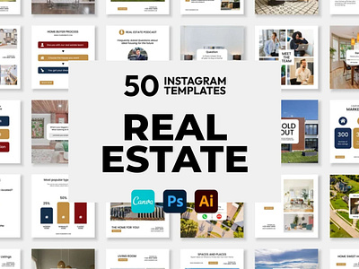 Real Estate White IG | Canva-PS-AI 3d animation brand identity branding business branding canva design canva templates design engagement booster facebook templates graphic design highlight cover highlight icons illustration instagram posts instagram stories instagram templates logo motion graphics ui