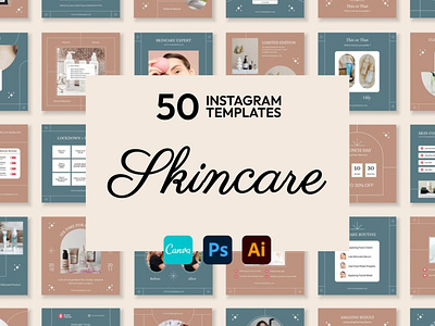 Skincare Cream IG | CANVA-PS-AI 3d animation brand identity branding business branding canva design canva templates design engagement booster facebook templates graphic design highlight cover highlight icons illustration instagram posts instagram stories instagram templates logo motion graphics ui