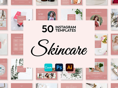 Skincare Pink IG | CANVA-PS-AI 3d animation brand identity branding business branding canva design canva templates design engagement booster facebook templates graphic design highlight cover highlight icons illustration instagram posts instagram stories instagram templates logo motion graphics ui