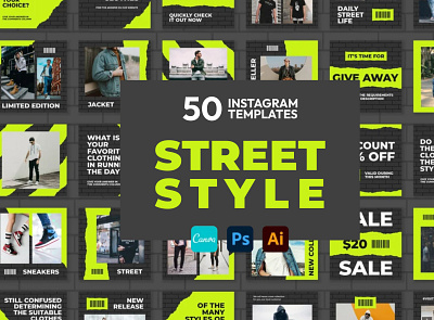 Street Style Neon IG | CANVA-PS-AI 3d animation brand identity branding business branding canva design canva templates design engagement booster facebook templates graphic design highlight cover highlight icons illustration instagram posts instagram stories instagram templates logo motion graphics ui