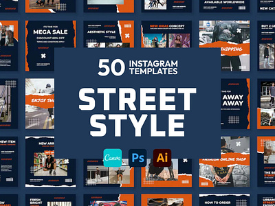 Street Style Orange IG | CANVA-PS-AI 3d animation brand identity branding business branding canva design canva templates design engagement booster facebook templates graphic design highlight cover highlight icons illustration instagram posts instagram stories instagram templates logo motion graphics ui