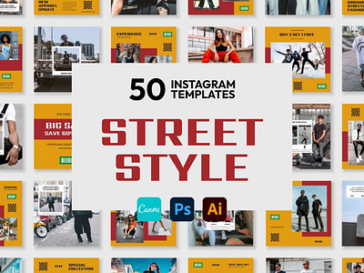 Street Style Yellow IG | Canva-PS-AI 3d animation brand identity branding business branding canva design canva templates design engagement booster facebook templates graphic design highlight cover highlight icons illustration instagram posts instagram stories instagram templates logo motion graphics ui