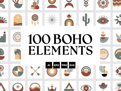Bohemian Elements | AI-EPS-PNG-SVG