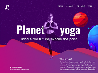 Planet Yoga design homepage landingpage ux web