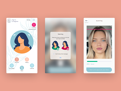 Face Scanner app art clean design icon minimal typography ui ux web