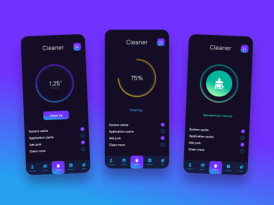 Cleaner for iOs app art branding clean design graphic design minimal ui ux web