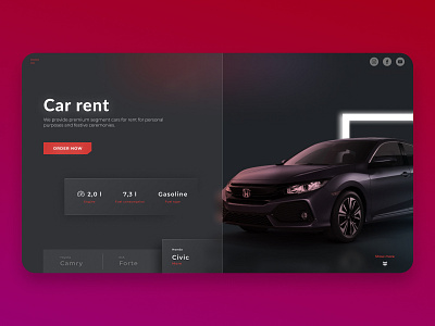 Car rent animation branding clean design graphic design minimal ui ux web