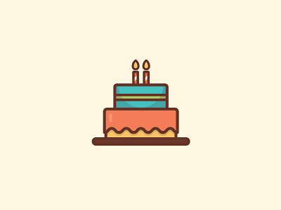 Cake! art birthday cake candles celebrate icon illustration line art vector