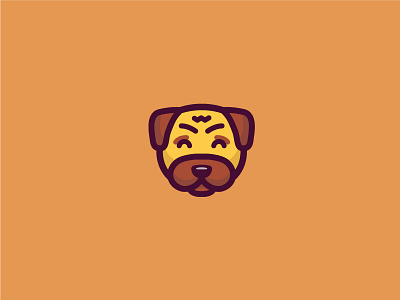 Pug cute dog face icon illustration lines pug vector