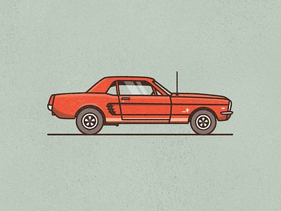 '66 Mustang 66 car classic ford icon illustration mustang texture