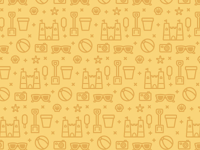 Beach Pattern beach icon illustration line party pattern sand summer sun vector