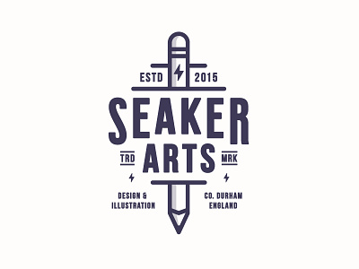 Seaker Arts Logo badge brand branding illustration logo pencil personal vector