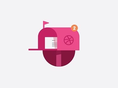 2 x Dribbble Invites dribbble icon illustration invitation invite mail mail box mailbox vector