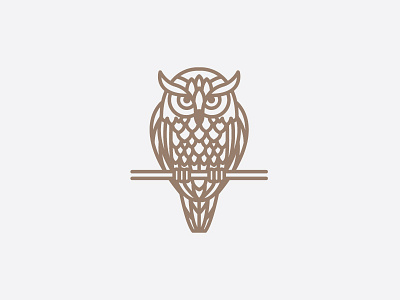 Wise Owl line logo owl