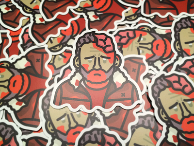 Mmmm, brains illustration sticker stickermule walking dead