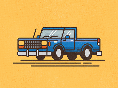Pickup car illustration line pickup texture thick lines