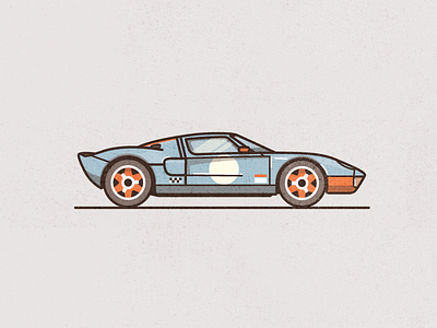 GT Gulf car flat colour ford gt gulf illustration line racing texture