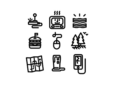 Icons. icon icons illustration line thick lines vector