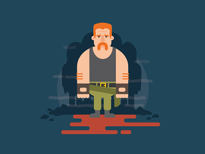 Abraham abraham character dude flat color ginger handlebar illustration moustache the walking dead twd zombies