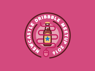 Newcastle Dribbble Meetup 2016 2016 ale badge beer brown dribbble illustration logo meet meetup newcastle