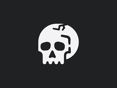 Skull Transfer black cool illustration logo mono product simple skull sticker transfer vector white