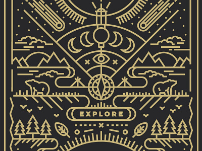 Explore @ Cotton Bureau explore illustration line product tshirt