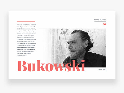 Bukowski bukowski clean daily ui editorial flat legend minimal quote ui web white
