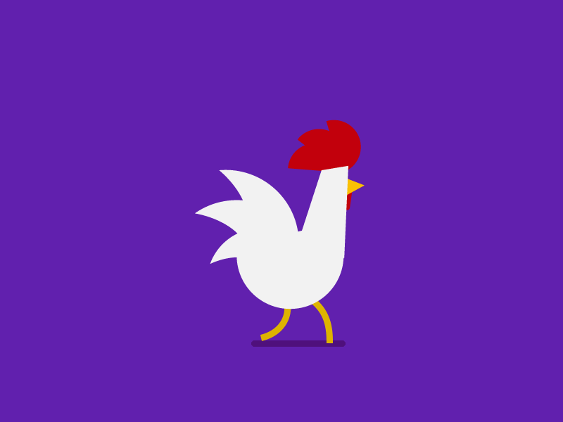 Rooster Walk Cycle 2017 animation chinese cycle flat funky gif minimal rooster simple walk year