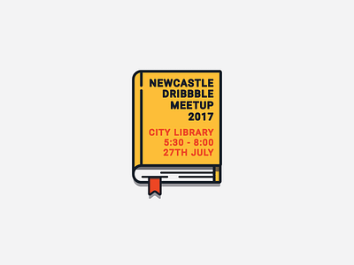 Newcastle Dribbble Meetup 2017 2017 badge book dribbble illustration library logo meet meetup newcastle