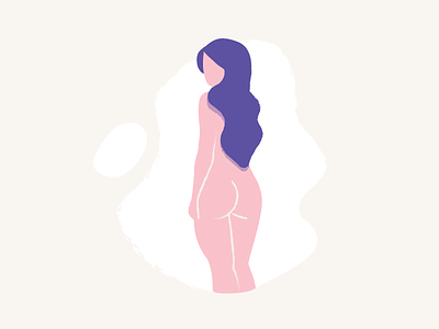 Woman art blog editorial flat illustration life naked nude spot texture vector woman