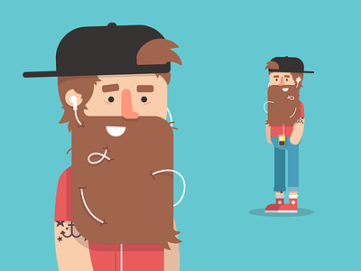 Beard Struggles character dude flat fun hipster illustration ipod spot