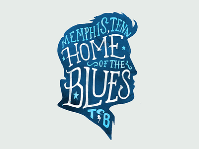 Home of the Blues blues elvis handlettering illustration memphis