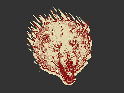 Hell Hound hellhound illustration stippling wolf