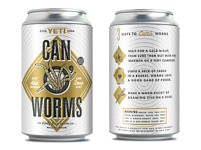 YETI Can-O-Worms blackbelt can design dirt illustration tiny campfire typography worms
