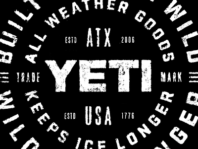Yeti Badge acetone transfer built for the wild mark trade type yeti