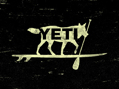 SUP Doggie Paddle atx illustration paddle paddle board sup texture type wolf wolf logo yeti
