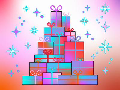 Presents! adobe christmas design festive graphic design holidays illustration illustrator minimal presents vector xmas