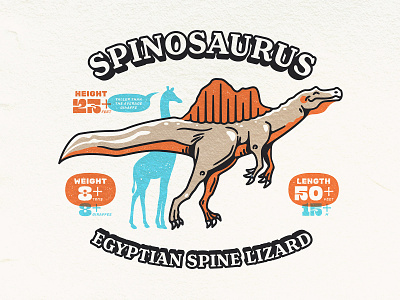 Spinosaurus Info Sheet Detail character dinosaur emblem fossil illustration illustrator logo spinosaurus vector