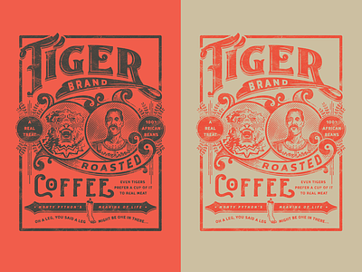 Tiger Brand Coffee coffee graphic design lettering monty python tiger tin can typography vector vintage