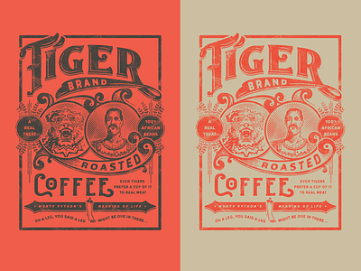 Tiger Brand Coffee coffee graphic design lettering monty python tiger tin can typography vector vintage