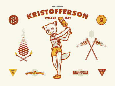 Kristofferson Whack-Bat fox illustration illustrator kristofferson pinecone poster typography vector wes anderson whackbat