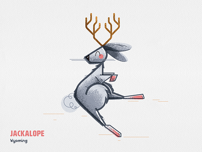 The Jackalope antlers bunny cryptid folklore illustrator jackalope myth rabbit texture vector