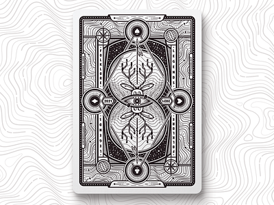Cryptid Card Back card cryptid illustration illustrator playing arts playing card poker symmetry topography vector