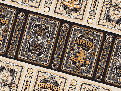 Tuckbox Spread branding cards cryptid illustrator packaging poker poker deck tuckbox typography vector