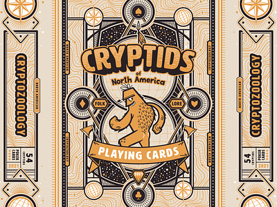Cryptid Poker Cards Tuckbox character cryptid cryptids illustrator packaging poker tuckbox typography vector