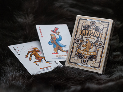 Cryptid Poker Deck branding cryptid illustrator packaging playing card poker tuckbox typography vectror