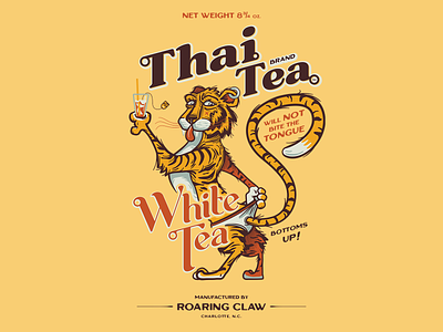 Thai Tea White Tea branding illustration thai tiger typography underwear vector vintage