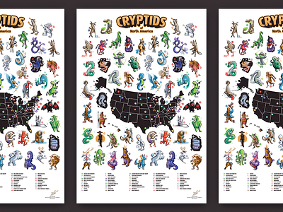 Cryptids of North America Poster