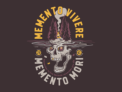 Memento Mori – Memento Vivere camping death graphic design illustrator memento mori memento vivere poster skull typography vector